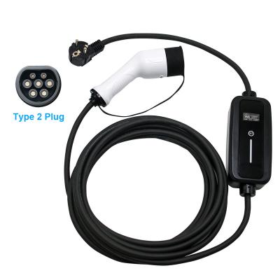 China AC 250V 16A Portable EV Charger Cable Adjustable IEC Type - 2 Plug 5M EV Charger Station Electric Car Charger for sale