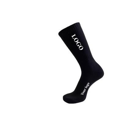 China High Quality Designer Wholesale Sporty Oem Personalized Plain Knitted Embroidery Crew Men Embroidered Logo Custom Socks for sale