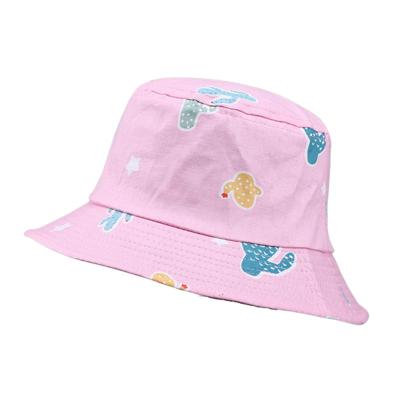 China Custom Printing Reversible Baby Sun Ca Kids Sun Bucket Girl Baby And Toddler Full Bucket Hat Protective Hat for sale