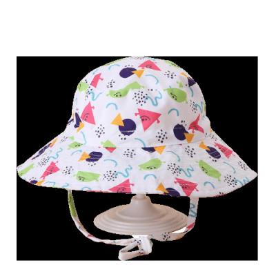 China Wholesale Custom School White Logo Fishing Girl Summer Size Cord Plain Cotton Bucket Hat With Strap Child Bucket Hat for sale