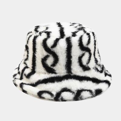 China Keep the Print Bucket Hats Mens Faux Fur Winter Soft Velvet Furry Fisherman Ca Custom Outdoor Warm Fluffy Warm Hat Graphic for sale