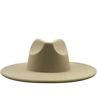 China 9.5cm Tall Wide Brim Fedora Hat Winter Spring Fedora Hat Barred Women Man for sale