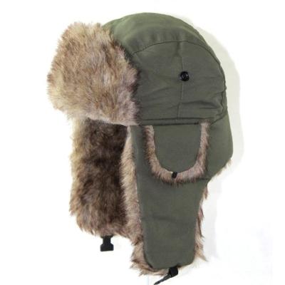 China Common Russian Bomber Faux Fur Ear Flap Cap Ca Soft Winter Ski Trooper Trapper Winter Hats for sale