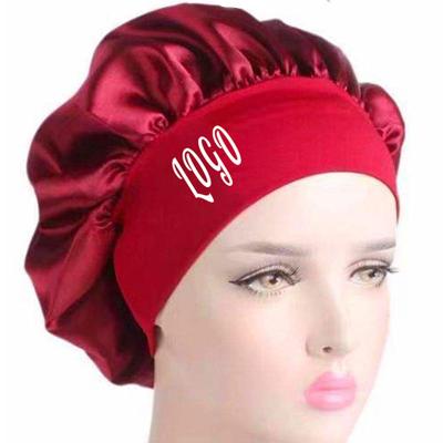 China New Picture Style Sleep Hood Ca Night Sleep Hat Women Silky Simple Hair Satin Hood for sale