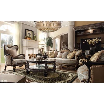 China Full European Style Chesterfield Furniture Solid Wood Wood Sectional Home Sofa for sale