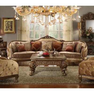 China European Style Living Room Solid Wood Solid Wood Carving Fabric Sofa Spanish 123 Sectional Sofa Lounge Furniture for sale