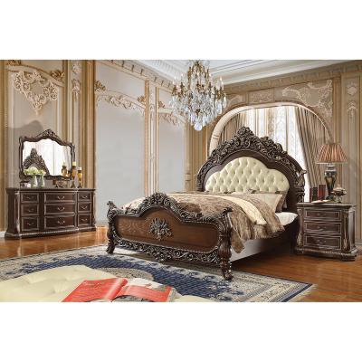 China American Royal Wooden Bedroom 5PCS Full Decorated Luxury Solid Wood Hand Carved Bedroom Furniture For Presidential Suite And Hotel for sale