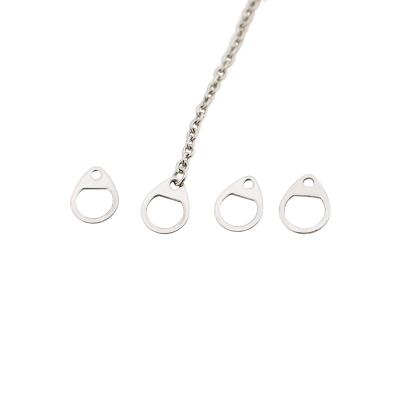 China Dan Shaped Connecting Stainless Steel Necklace Piece Double Hole Jewelry Accessory for sale