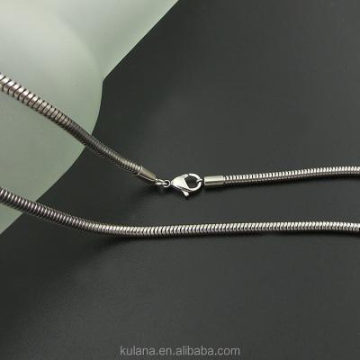 China High Shiny Polished Round Hinged Snake Chain Necklace Stainless Steel for sale