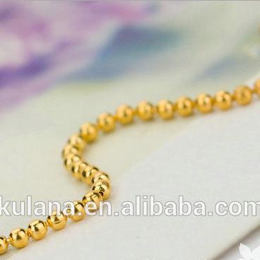 China High Shiny Polished Ball Chain Necklace Wholesale By The Meter , Jewelry Making Gold Chain for sale