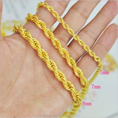 China High Shiny Polished Twisted Stainless Steel Gold Material Chain Necklace Chain Wholesale By The Meter, Jewelry Making Gold Chain for sale