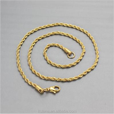 China High Shiny Polished Necklace Women's Necklace Twisted Gold Jewelry Gold Plated Stainless Steel Wholesale 18K Material for sale