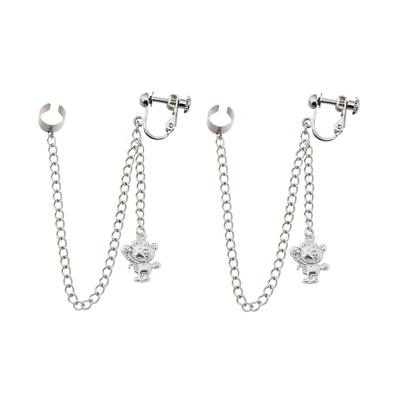 China Various CLASSIC Designs Non Piercing Earring Chain Embedded Ear Bone Clip Screw Clip Earrings for sale