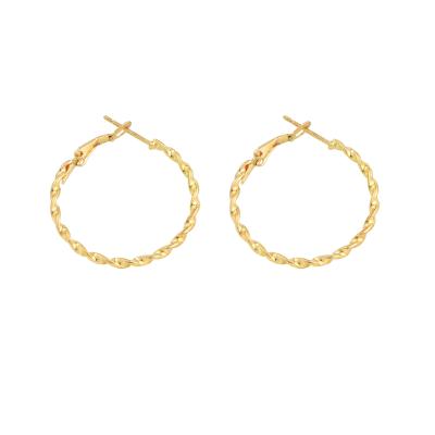 China Earrings Wholesale 18k Gold Plated Alloy Circle Hoop Earrings Jewelry Gold Twisted Hoop Earrings For Women for sale