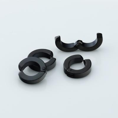 China Fashionable Male Titanium Steel Wholesale Black Hand Pinch Ear Clip Without Pierced Ear Clip Ear Clip for sale