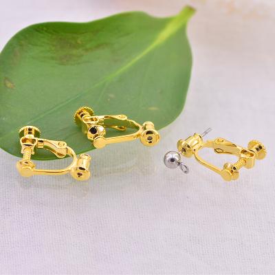 China ALLOY Gold Adjustable Screw Back Clip On Earrings, Lever Back Leverback Earring Clips EC1892 for sale