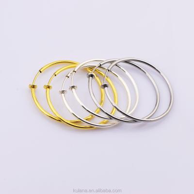 China 40 mm Spring Onloaded Shiny Polished Wide Classic High Stunning Stainless Steel Hoop Set Earring For Girls for sale