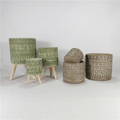 China Modern Mini Cement Cactus Flower Pot Modern Concrete Planter For Home Decor Succulent Pot for sale