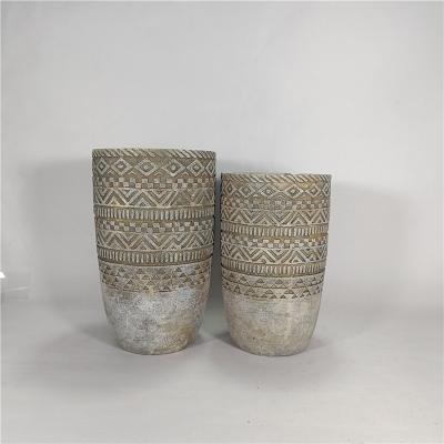 China Modern Wholesale Market Flower Cement Planter Garden Pot for sale