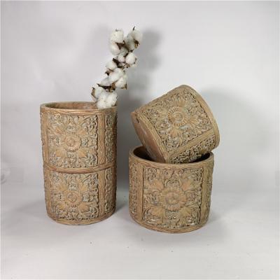 China Modern Fashion Design Home Decoration Planter Cement Flower Pot Round for sale