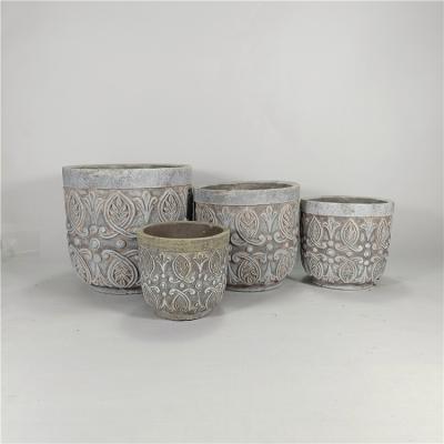 China New Flower 2021 Modern Cement Planter Antique Garden Pot for sale