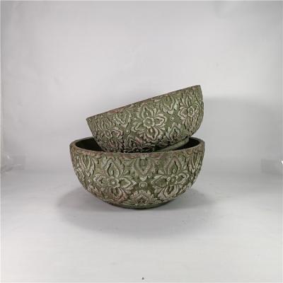 China Modern top selling outdoor cement planter anique cemen pot bowl anique for sale