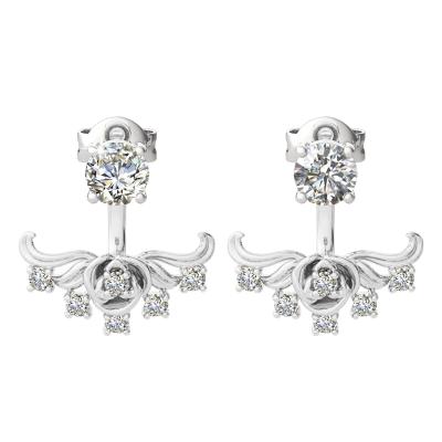 China Trendy Filigree Classic 4-claw Diamond Silver Stud Earrings For Women 0.5ct D Color VVS Moissanite 925 Sterling Silver Earring for sale