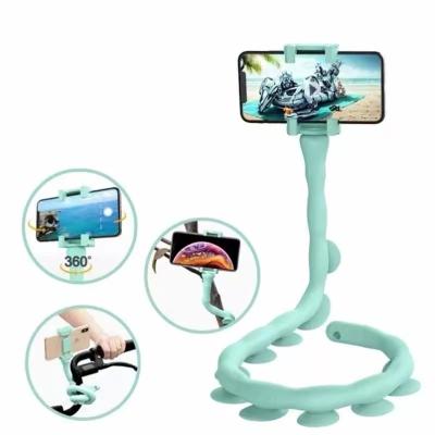 China Adjustable Cute Worm Phone Holder 360 Rotating Flexible Arm Mobile Phone Holder Long With Strong Suction Cup for sale