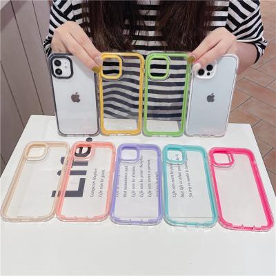 China Hot Selling Luxury Wholesale Luxury Crystal Clear Amazon 2 in1 tpu phone case Anti-drop for phone XR XS max 12 pro tpu max 13 clear phone case for sale