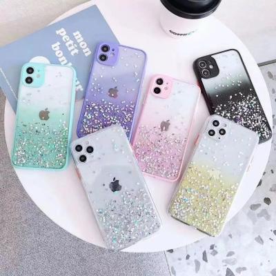 China 2021fashion Anti-drop Glitter Sparkle Bling Phone Case For Phone 13 12 XR 78 Pro Colorful View TPU Soft Mobile Phone Cover for sale