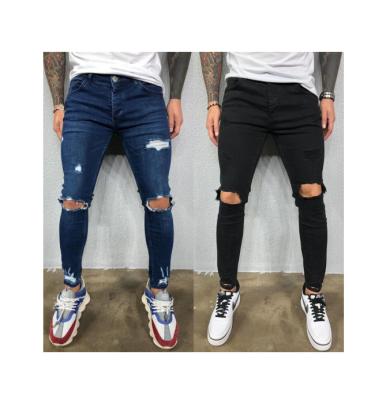 China Breathable Factory Directly Supply Ripped To Stretch Skinny Ripped Jeans Stretch Tapered Men Jeans for sale