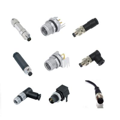 China Molding cable solder assembly-4pin male connector male and female M8 gear plug for sale