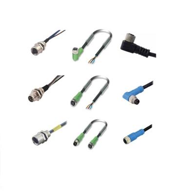 China M8 IP67/68 Waterproof Overhead Plastic Molding Assembly With Right Angle 4pin Male And Female Connectors for sale