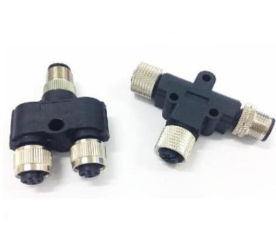 China M12 Pin Connectivity M12 Connector T Type Industrial /Y Type 4 Pin 5 Male To Female Circular Connector for sale