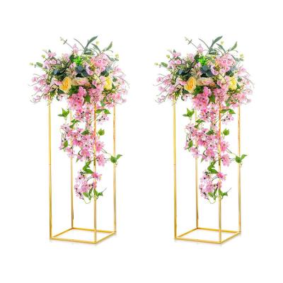 China Party/Wedding/Table Decoration Wholesale Price Flower Display Rack Rectangular Flower Desk Stand For Decoration for sale