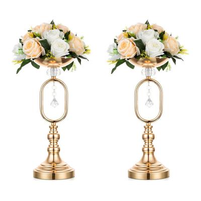 China Electroplating Flower Vase Wedding Decoration Flower Stands Metal Handmade Good Quality Outdoor for sale