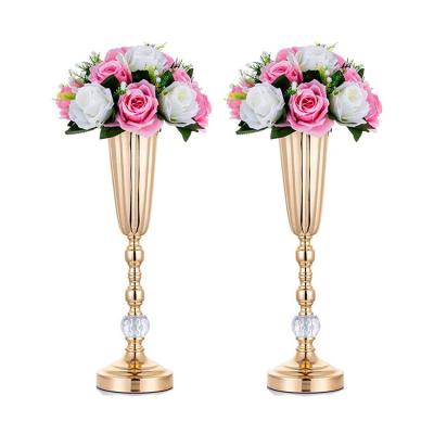 China Best Quality Metal Flower Vase Stand Table Wedding Decoration Handmade Flower Vase for sale