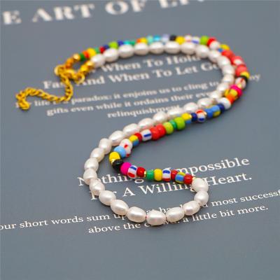 China High quality 2020 handmade CLASSIC Bohemian necklace seed jewelry natural pearl bead colorful necklace girl for sale