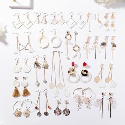 China Wholesale Multiple Elements Shell Earrings For Girls Cute Handmade Vintage for sale