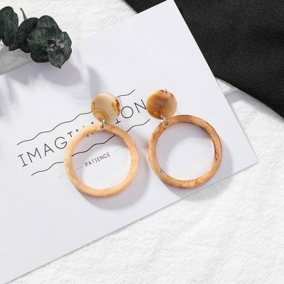 China New big geometric arrived FASHION round circle drop resin earrings fashion acrylic earring for sale