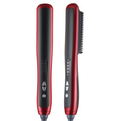 China Best Quality Travel Mini 2 in 1 Straight Hair Curler Straightener Combs Iron Brush Heating Electric Hair Brush for sale