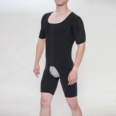 China QUICK DRY Tummy Shaper Butt Lifter Jumpsuit Waist Control Man Butt Lifting Crotchless Short Sleeve Shapewear 2021 for sale