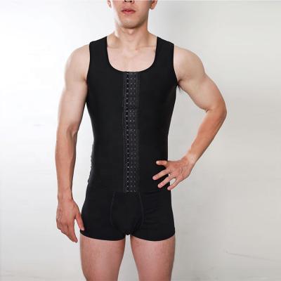 China QUICK DRY short sleeve men's singlet underwear shorts boxers fitness shapewear waist control jumpsuits tummy control shapers for sale