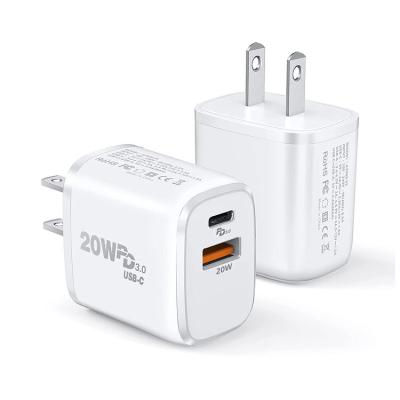 China Hot Sale 2022 Portable USB-C PD Wall Charger 20w Fast Phone Charges Mobile Accessories Charging 20w Mini Charger for sale