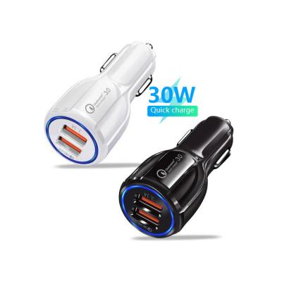 China LED Indicator Price 3.1A Car Charger Power Adapter 30W Fast Car Charger Good Dual Usb Mobile Phone For Fast Charging QC3.0 for sale