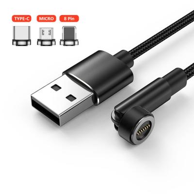 China New 540 Degree Rotating Data Cable Cord 540 Degree Rotating 3 In 1 Magnetic Netic Cable Fast Charging Multi Usb For Micro/For IOS/Type C 5a Usb Phone Charger Data Cable Cord for sale