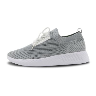 China Fashion Trend Men's Lightweight Shoes Gray Flying Weaving Upper Shoes Men Class Soft EVA Soles for sale