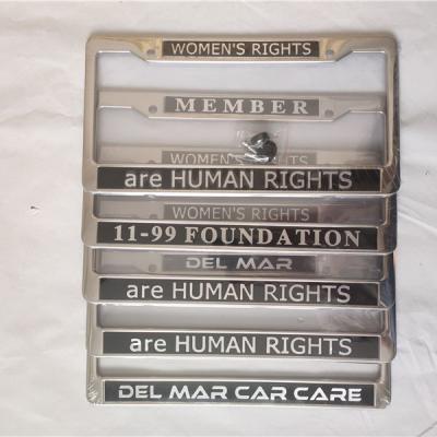 China Wholesale 3d Popular USA Cars Car Number License Plate Frame Embossed Stainless Steel License Plate Frame for sale