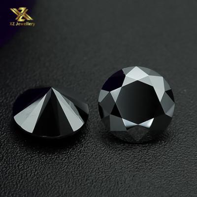 China Fire Moissanite Black Diamond 2.0Carats Color Play Or Round Shape Faceted Loose Black Moissanite 8.0mm Certified Moissanite Diamond For Jewelry for sale