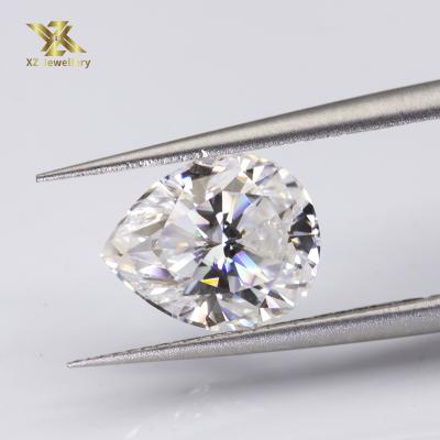 China Color Play or Colorless Fire Pear Diamond Cut 3 Carat Moissanite Loose Stones For Gold Ring for sale